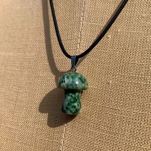 Handmade Genuine Stone Mushroom Amulet Necklace